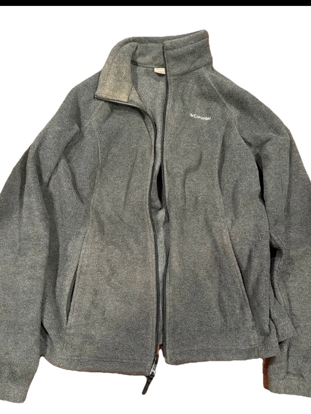 Columbia Women’s Classic Fleece Zip Close Jacket Lightweight Gray Size Large